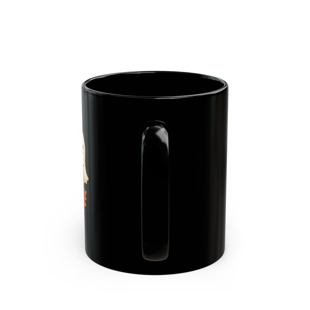 Halloween Pumpkin & Ghost Black Mug – Cute Spooky Coffee Cup (11oz/15oz)