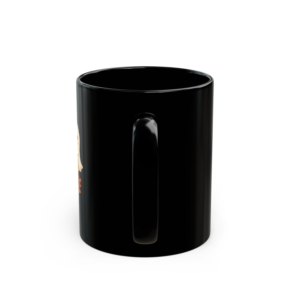 Halloween Pumpkin & Ghost Black Mug – Cute Spooky Coffee Cup (11oz/15oz)