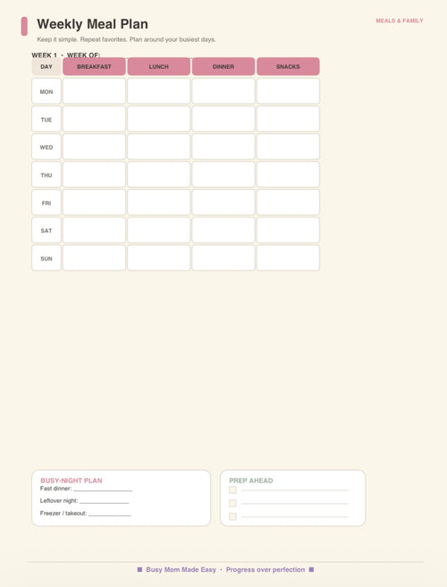 Busy Mom/Made Easy